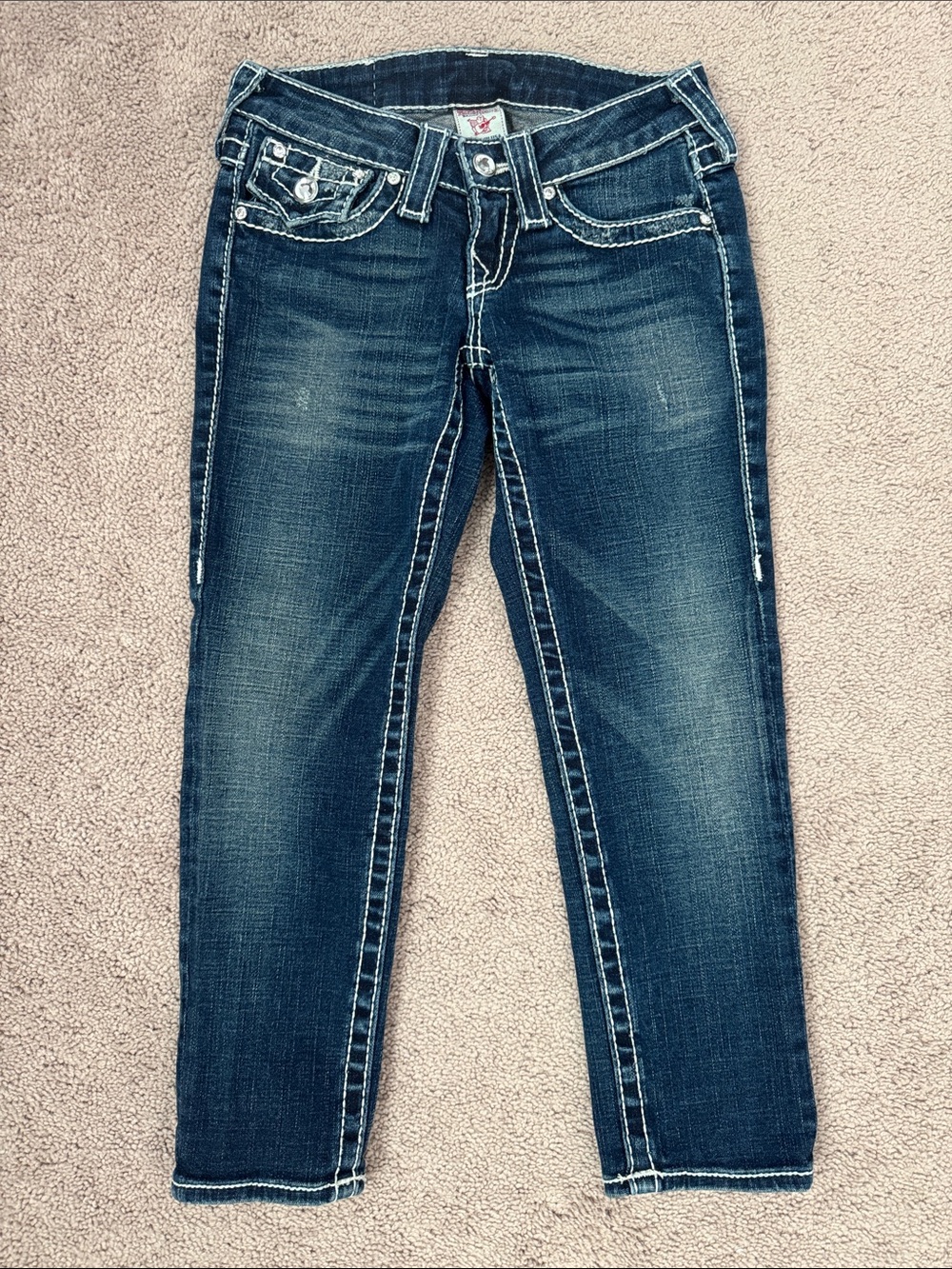 True Religion Disco Lily Big T Cropped Jeans Size 23